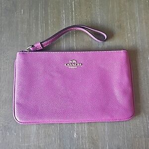 Coach Leather Purple Wristlet